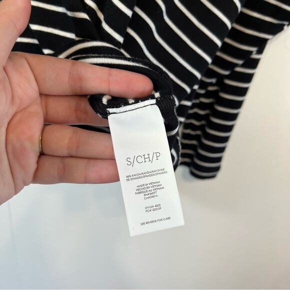 CAbi #4005 Crosswalk Tee Black + White Striped Long Sleeved Size Woman's Small - Picture 5 of 6